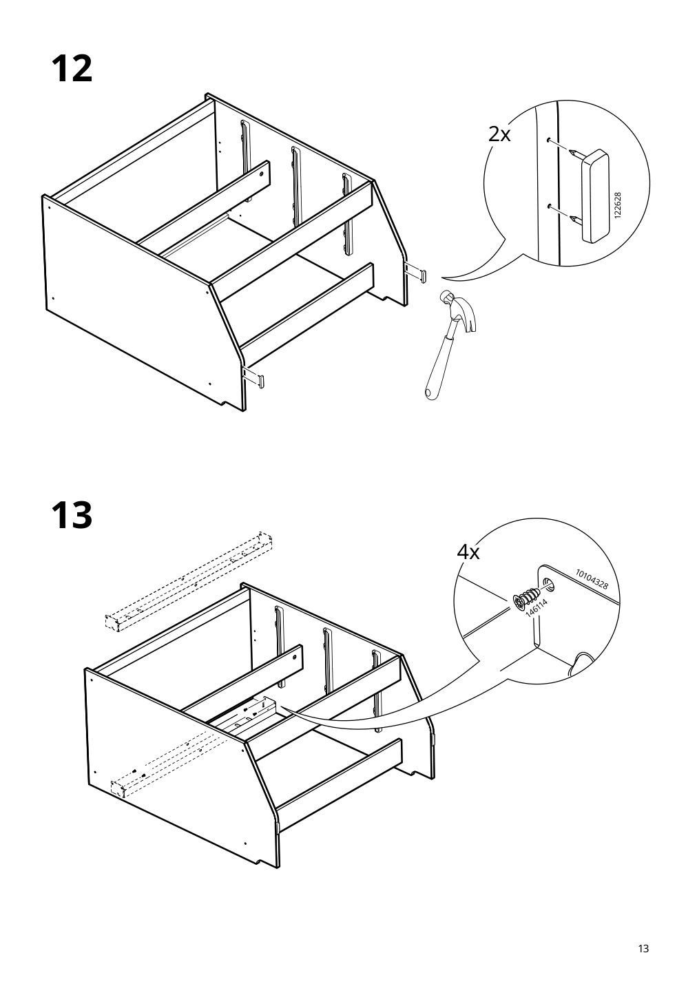Assembly instructions for IKEA Racknaes 3 drawer chest white | Page 13 - IKEA RACKNÄS 3-drawer chest 105.945.24
