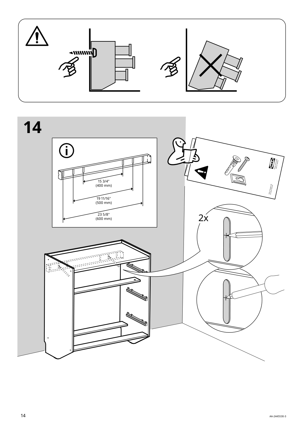 Assembly instructions for IKEA Racknaes 3 drawer chest white | Page 14 - IKEA RACKNÄS 3-drawer chest 105.945.24