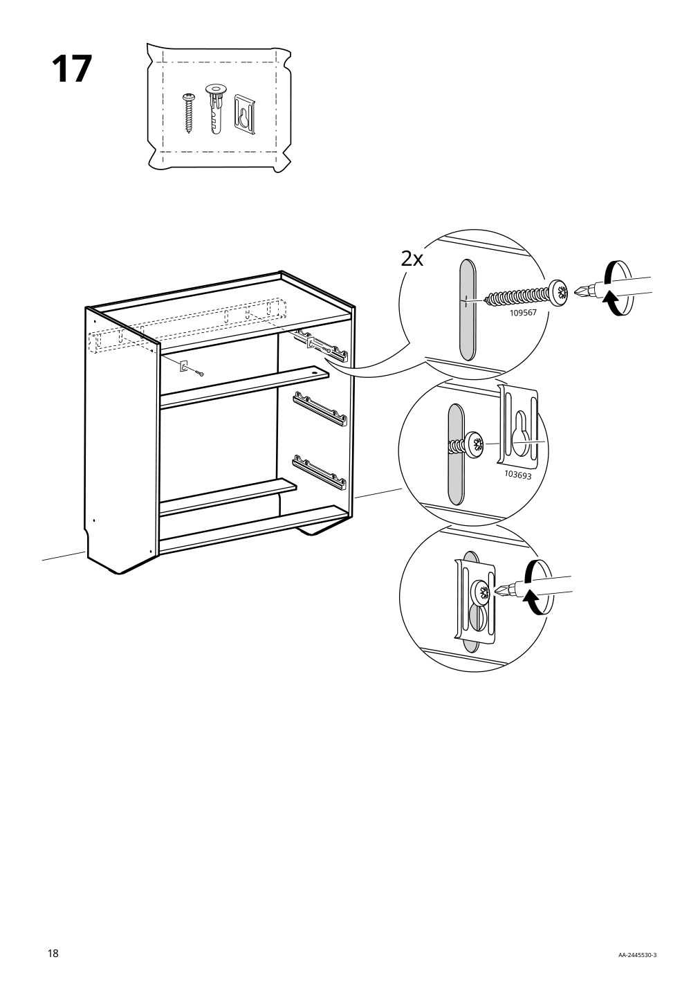 Assembly instructions for IKEA Racknaes 3 drawer chest white | Page 18 - IKEA RACKNÄS 3-drawer chest 105.945.24