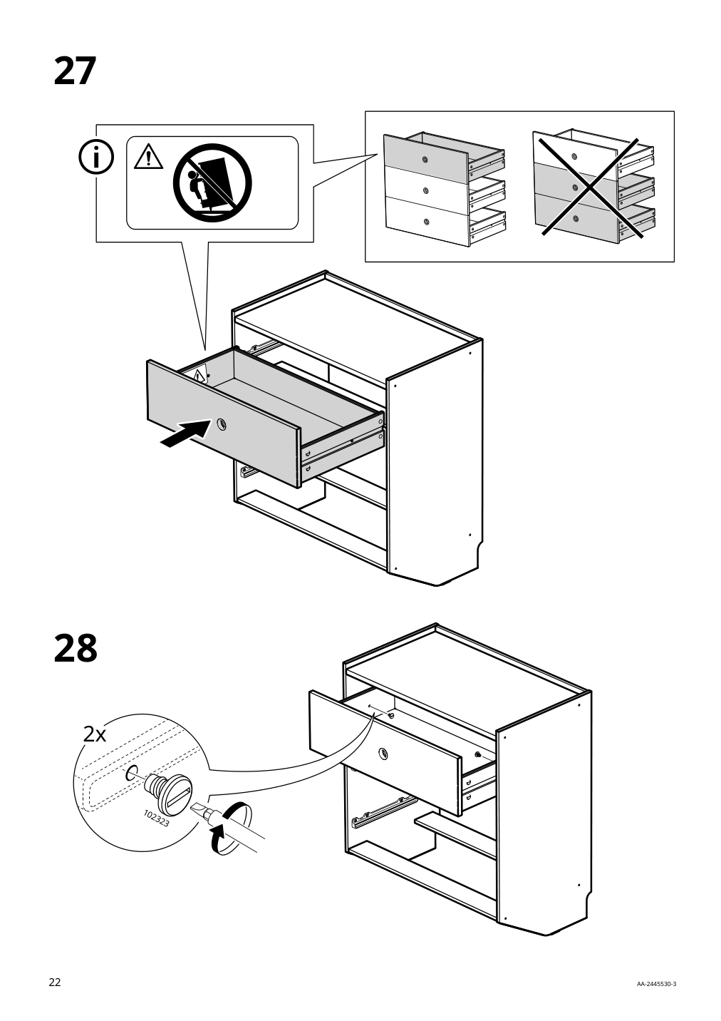 Assembly instructions for IKEA Racknaes 3 drawer chest white | Page 22 - IKEA RACKNÄS 3-drawer chest 105.945.24