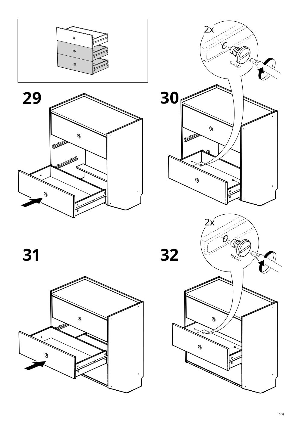 Assembly instructions for IKEA Racknaes 3 drawer chest white | Page 23 - IKEA RACKNÄS 3-drawer chest 105.945.24