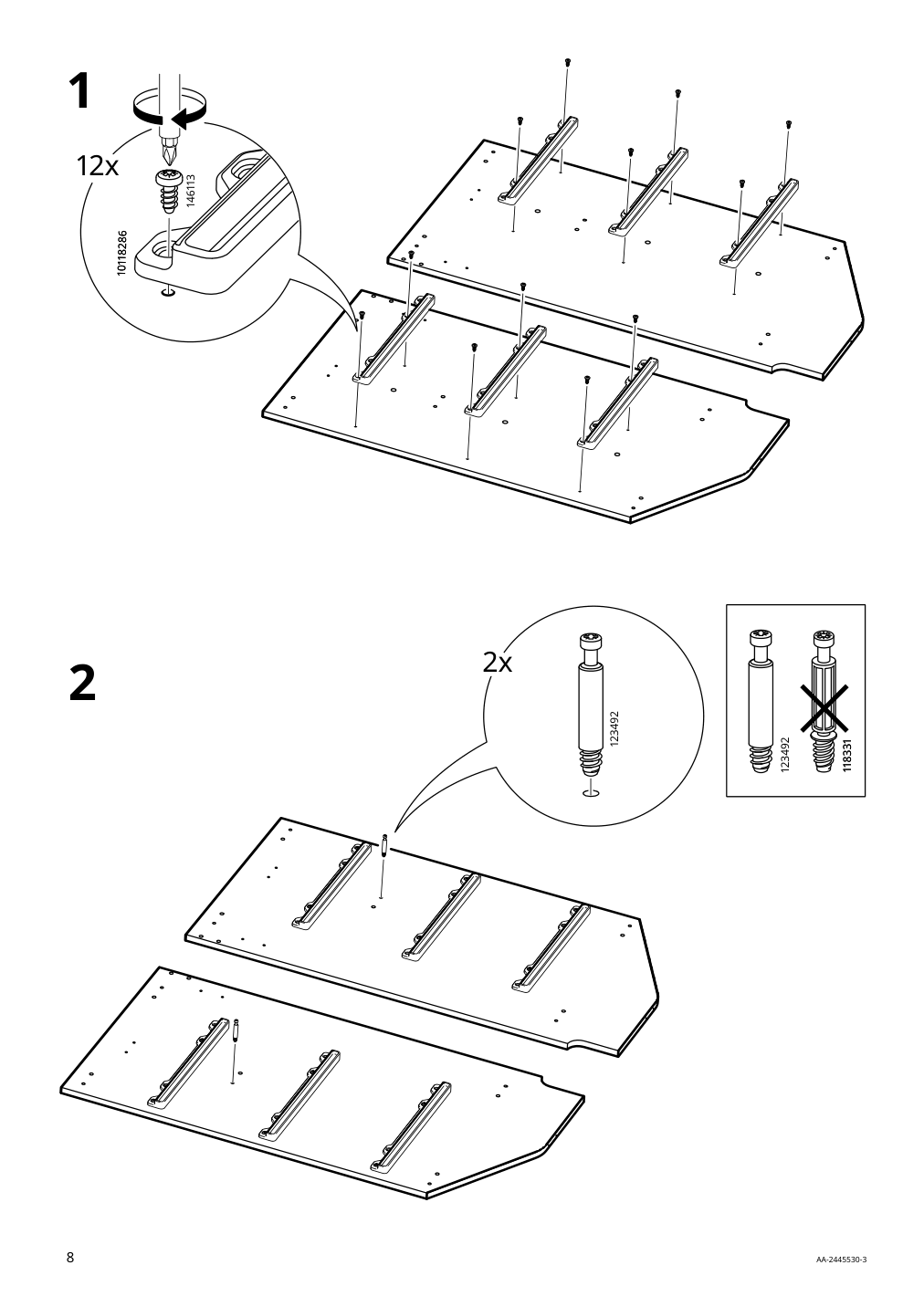 Assembly instructions for IKEA Racknaes 3 drawer chest white | Page 8 - IKEA RACKNÄS 3-drawer chest 105.945.24