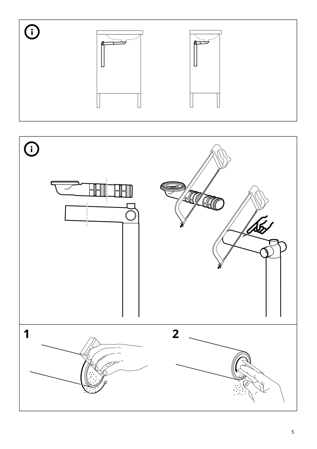 Assembly instructions for IKEA Raennilen water trap 1 bowl | Page 5 - IKEA ENHET bathroom 094.802.41