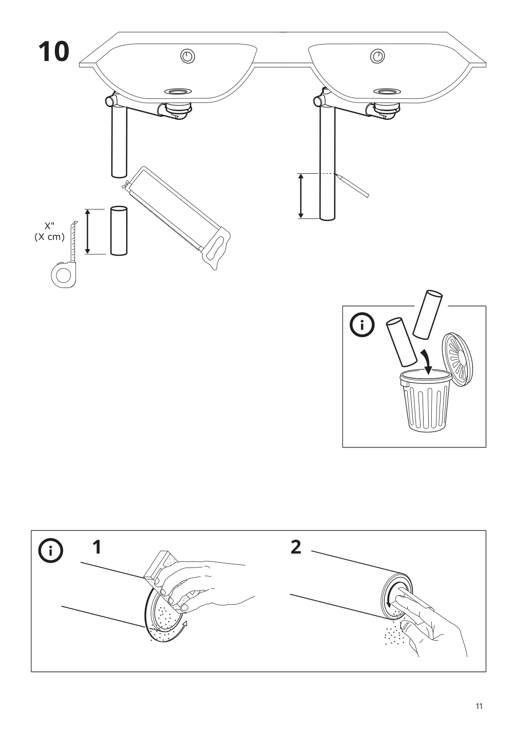 Assembly instructions for IKEA Raennilen water trap 2 bowls | Page 11 - IKEA HEMNES / TOLKEN Bathroom vanity with sink & faucets 795.755.56