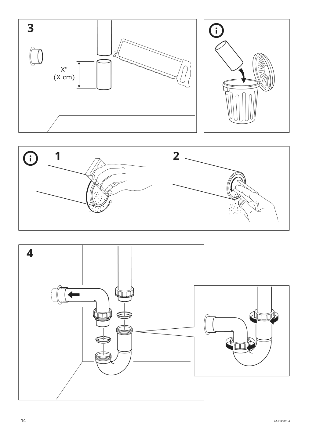 Assembly instructions for IKEA Raennilen water trap 2 bowls | Page 14 - IKEA HEMNES / TOLKEN Bathroom vanity with sink & faucets 795.755.56