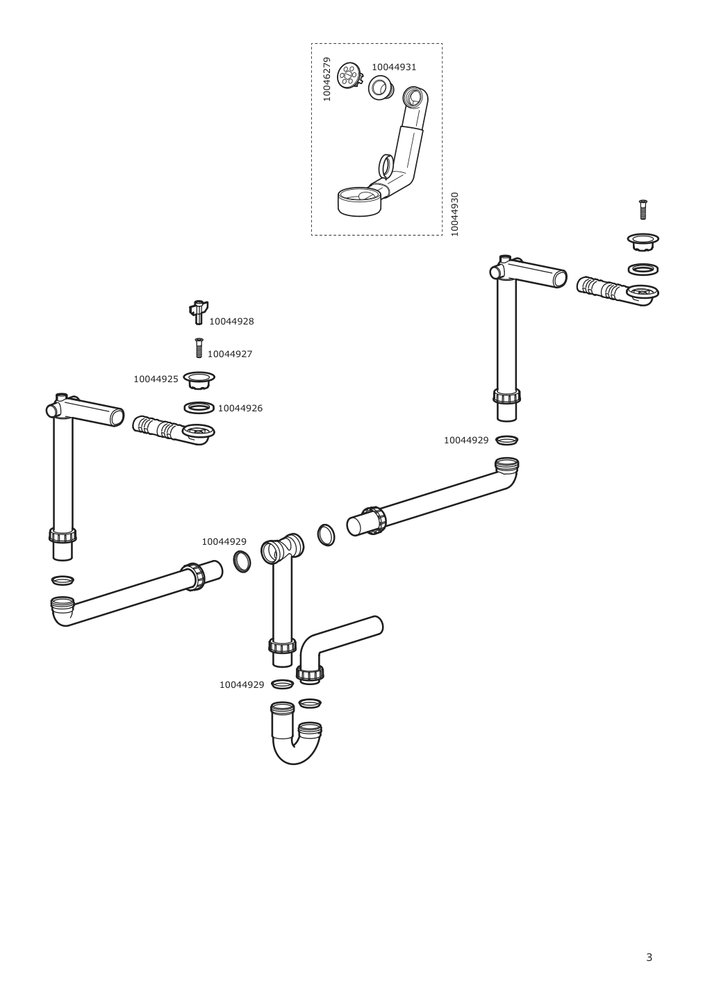 Assembly instructions for IKEA Raennilen water trap 2 bowls | Page 3 - IKEA HEMNES / TOLKEN Bathroom vanity with sink & faucets 795.755.56