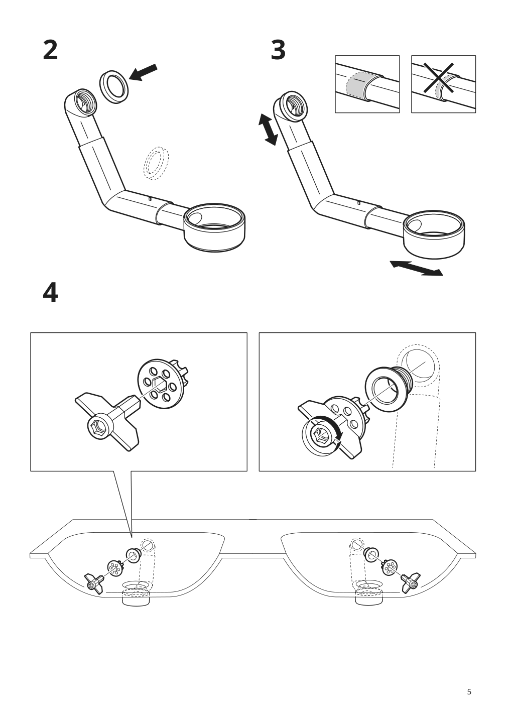 Assembly instructions for IKEA Raennilen water trap 2 bowls | Page 5 - IKEA HEMNES / TOLKEN Bathroom vanity with sink & faucets 795.755.56