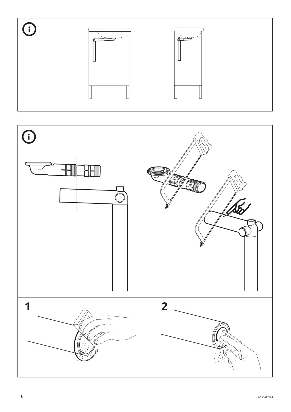 Assembly instructions for IKEA Raennilen water trap 2 bowls | Page 6 - IKEA HEMNES / TOLKEN Bathroom vanity with sink & faucets 795.755.56