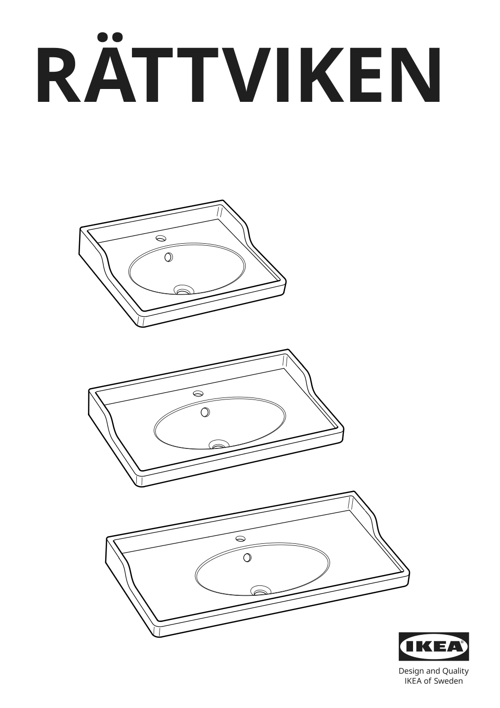 Assembly instructions for IKEA Raettviken sink white | Page 1 - IKEA HEMNES / RÄTTVIKEN bathroom furniture, set of 5 693.898.47