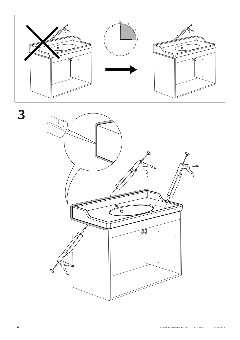 Assembly instructions for IKEA Raettviken sink white | Page 4 - IKEA HEMNES / RÄTTVIKEN sink cabinet with 2 drawers 193.900.42