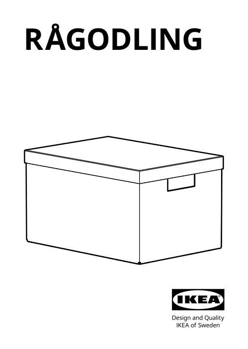 Assembly instructions for IKEA Ragodling storage box with lid natural beige | Page 1 - IKEA RÅGODLING storage box with lid 405.658.03