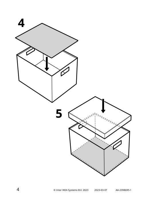 Assembly instructions for IKEA Ragodling storage box with lid natural beige | Page 4 - IKEA RÅGODLING storage box with lid 405.658.03