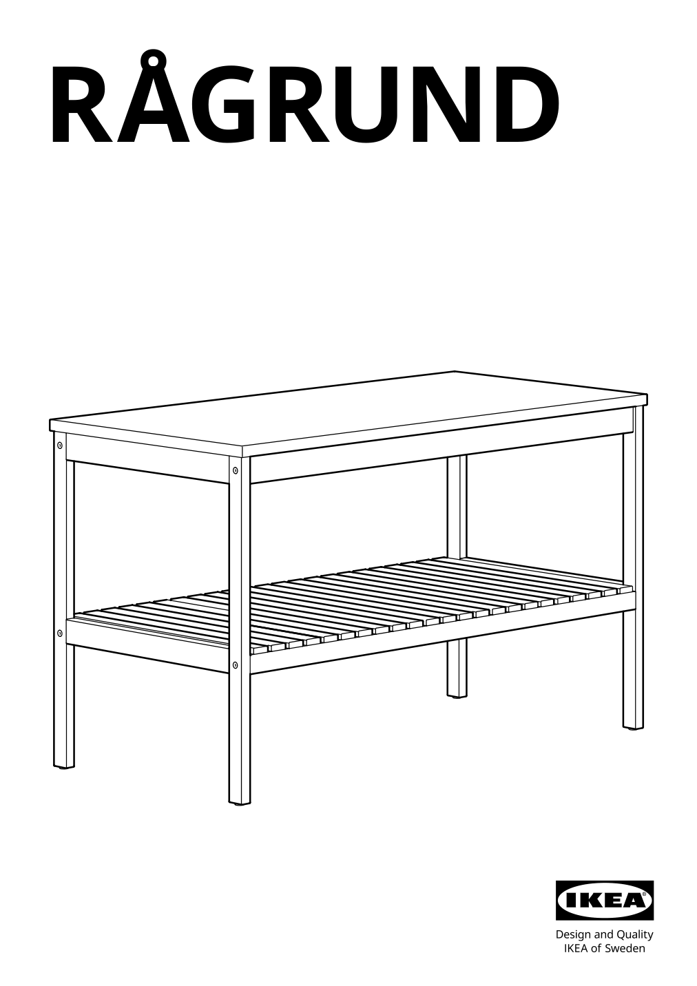 Assembly instructions for IKEA Ragrund bench bamboo | Page 1 - IKEA RÅGRUND bench 605.494.16