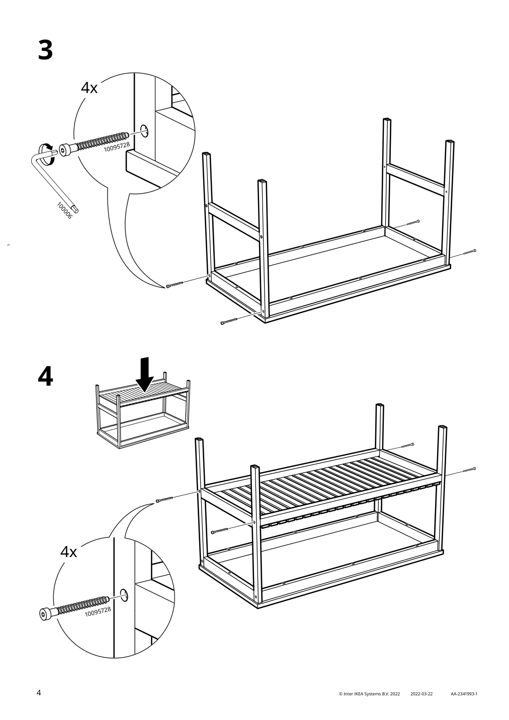 Assembly instructions for IKEA Ragrund bench bamboo | Page 4 - IKEA RÅGRUND bench 605.494.16