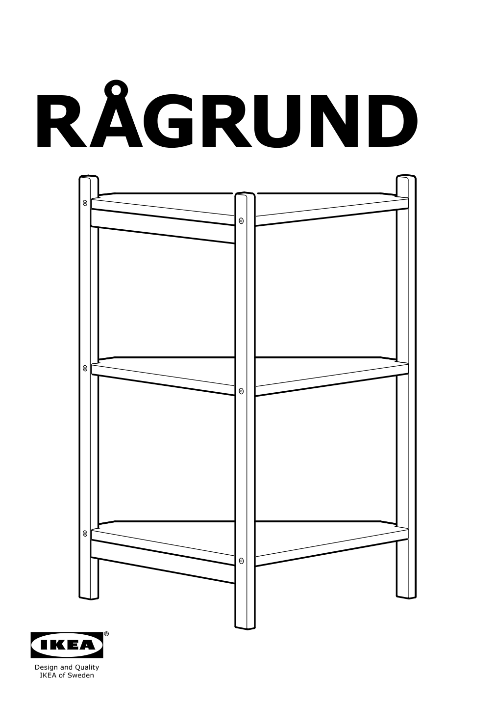 Assembly instructions for IKEA Ragrund sink shelf corner shelf bamboo | Page 1 - IKEA RÅGRUND / BJÖRKÅN sink shelf/corner shelf 394.835.54