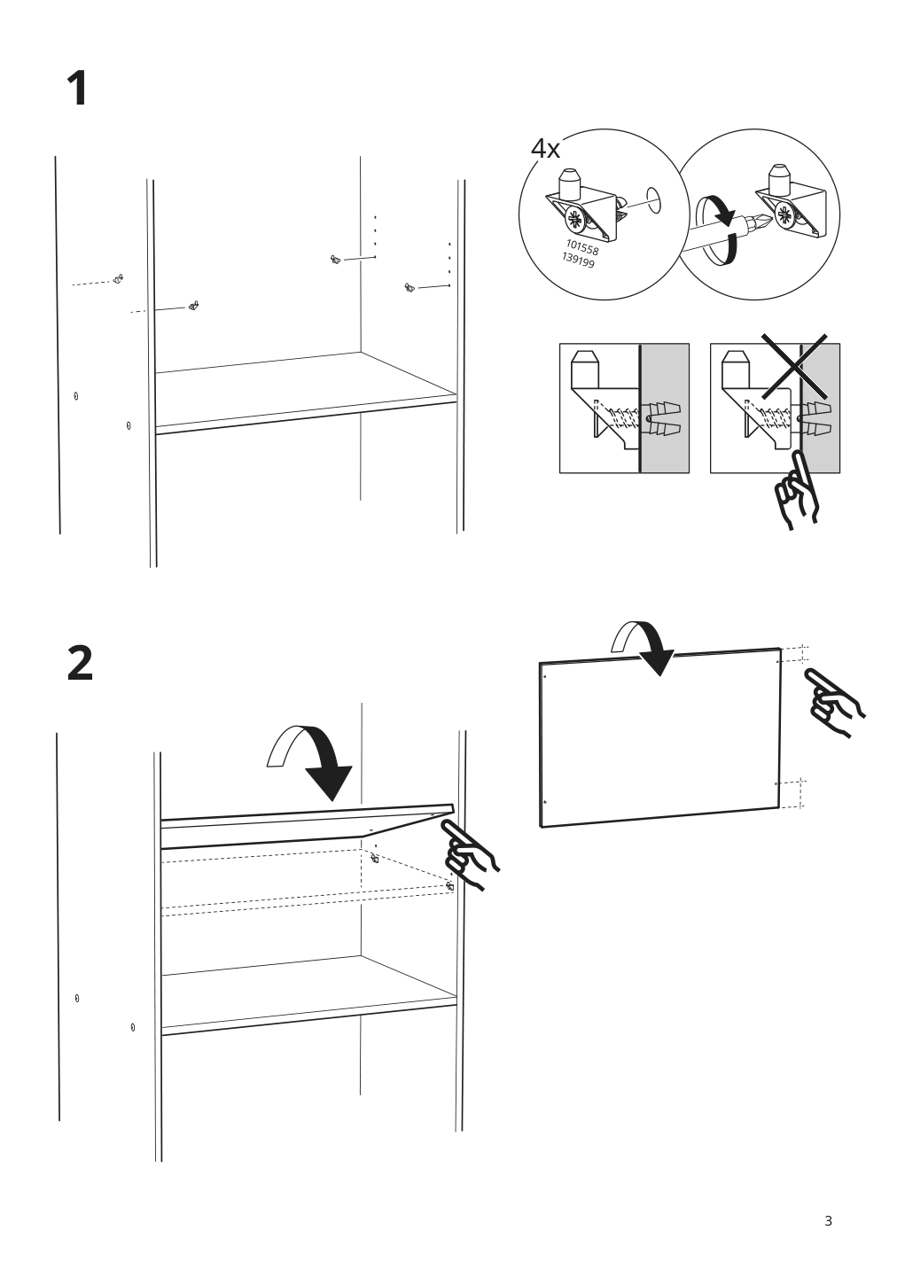 Assembly instructions for IKEA Rakkestad shelf black brown | Page 3 - IKEA RAKKESTAD shelf 104.537.55