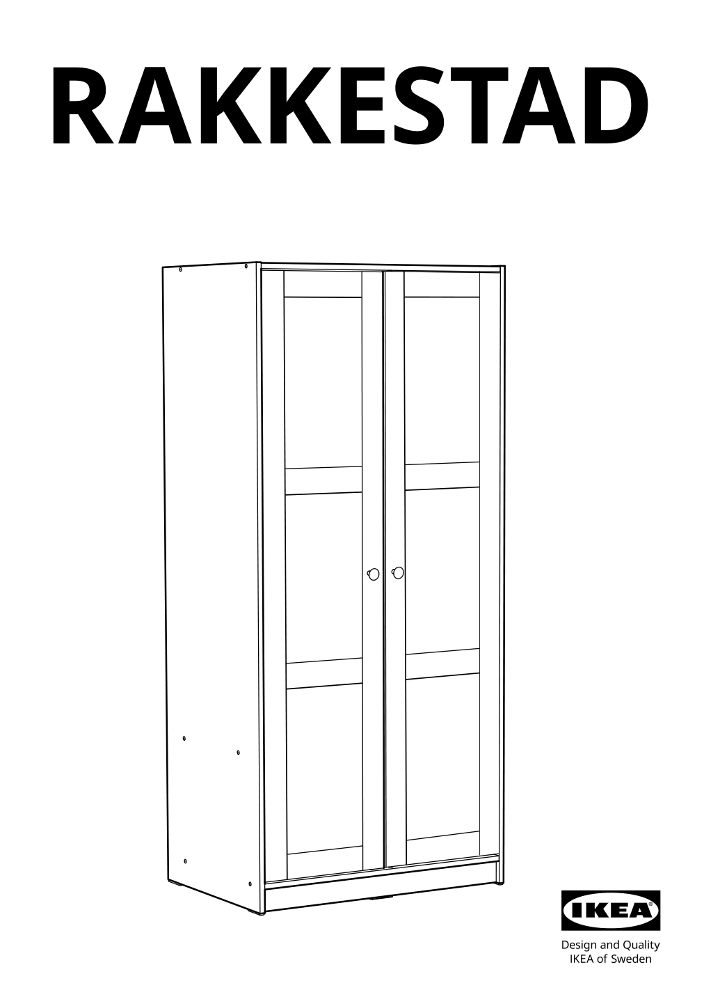 Assembly instructions for IKEA Rakkestad wardrobe with 2 doors black brown | Page 1 - IKEA RAKKESTAD wardrobe with 2 doors 504.537.58