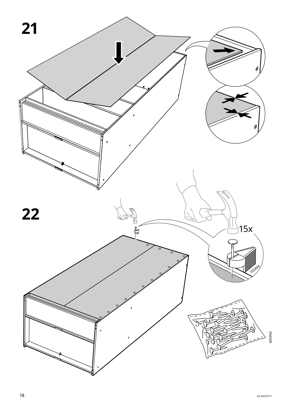 Assembly instructions for IKEA Rakkestad wardrobe with 2 doors black brown | Page 18 - IKEA RAKKESTAD wardrobe with 2 doors 504.537.58