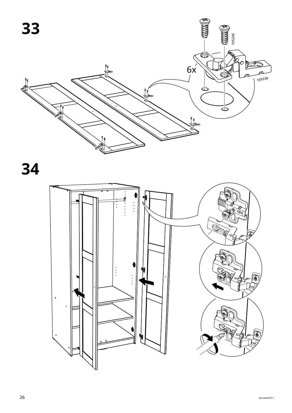 Assembly instructions for IKEA Rakkestad wardrobe with 2 doors black brown | Page 26 - IKEA RAKKESTAD wardrobe with 2 doors 504.537.58