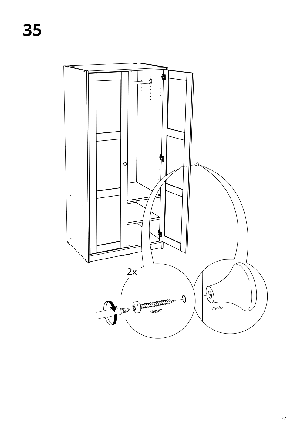 Assembly instructions for IKEA Rakkestad wardrobe with 2 doors black brown | Page 27 - IKEA RAKKESTAD wardrobe with 2 doors 504.537.58