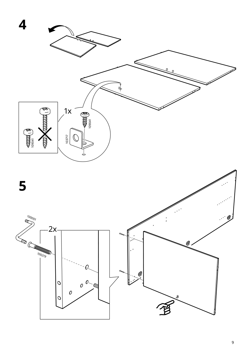 Assembly instructions for IKEA Rakkestad wardrobe with 2 doors black brown | Page 9 - IKEA RAKKESTAD wardrobe with 2 doors 504.537.58