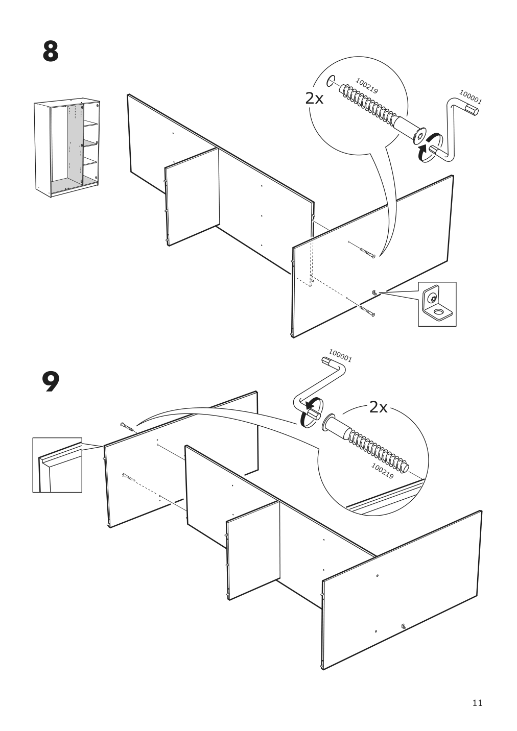 Assembly instructions for IKEA Rakkestad wardrobe with 3 doors black brown | Page 11 - IKEA RAKKESTAD wardrobe with 3 doors 704.537.62