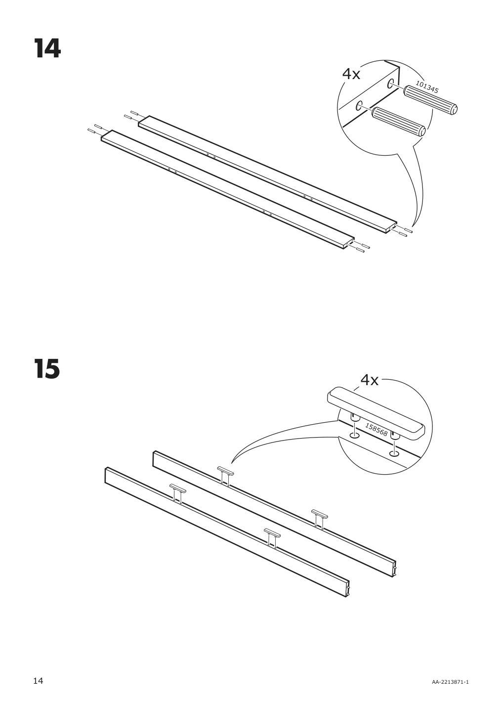 Assembly instructions for IKEA Rakkestad wardrobe with 3 doors black brown | Page 14 - IKEA RAKKESTAD wardrobe with 3 doors 704.537.62