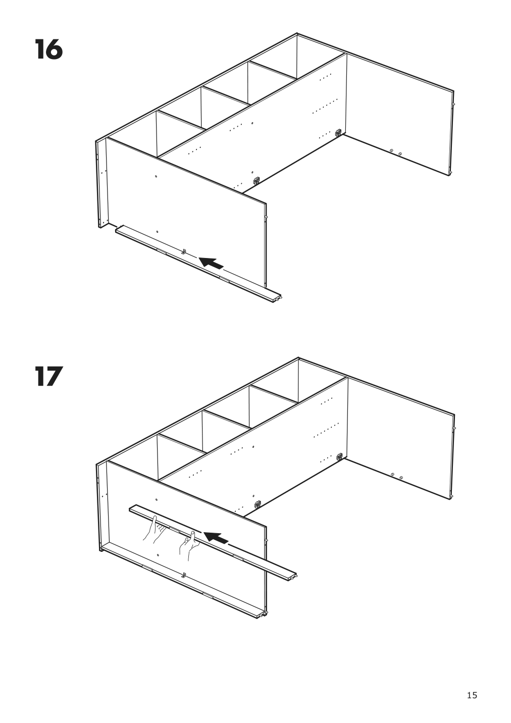 Assembly instructions for IKEA Rakkestad wardrobe with 3 doors black brown | Page 15 - IKEA RAKKESTAD wardrobe with 3 doors 704.537.62