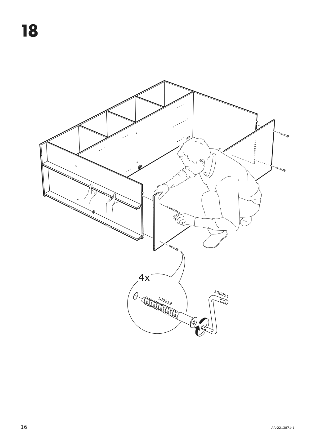 Assembly instructions for IKEA Rakkestad wardrobe with 3 doors black brown | Page 16 - IKEA RAKKESTAD wardrobe with 3 doors 704.537.62