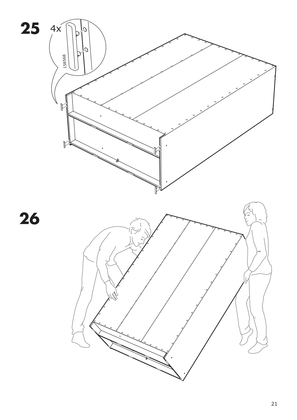 Assembly instructions for IKEA Rakkestad wardrobe with 3 doors black brown | Page 21 - IKEA RAKKESTAD wardrobe with 3 doors 704.537.62