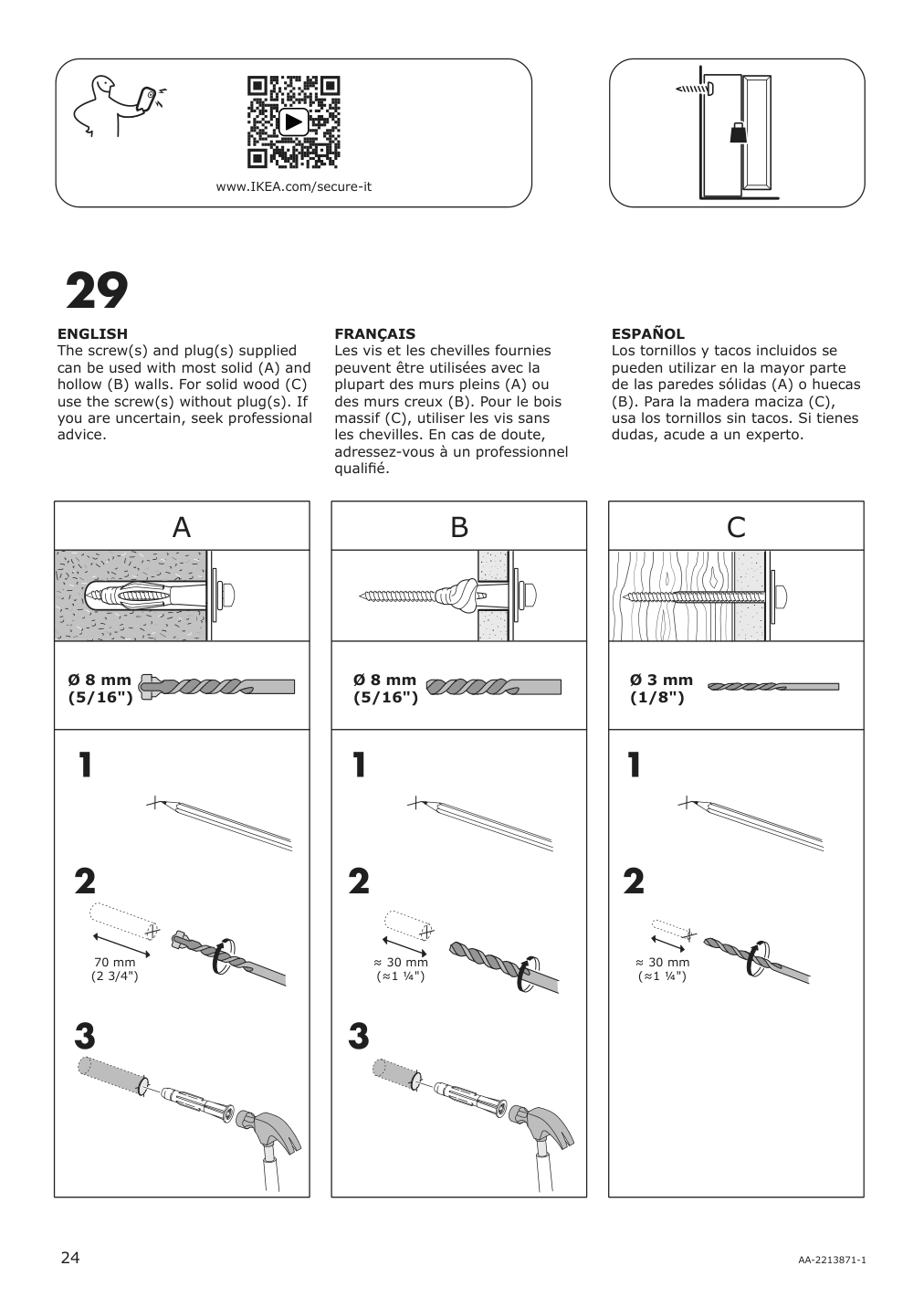 Assembly instructions for IKEA Rakkestad wardrobe with 3 doors black brown | Page 24 - IKEA RAKKESTAD wardrobe with 3 doors 704.537.62