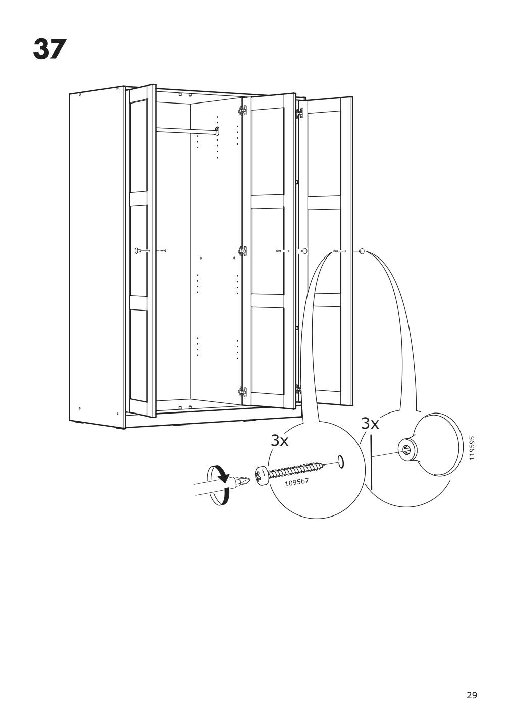 Assembly instructions for IKEA Rakkestad wardrobe with 3 doors black brown | Page 29 - IKEA RAKKESTAD wardrobe with 3 doors 704.537.62