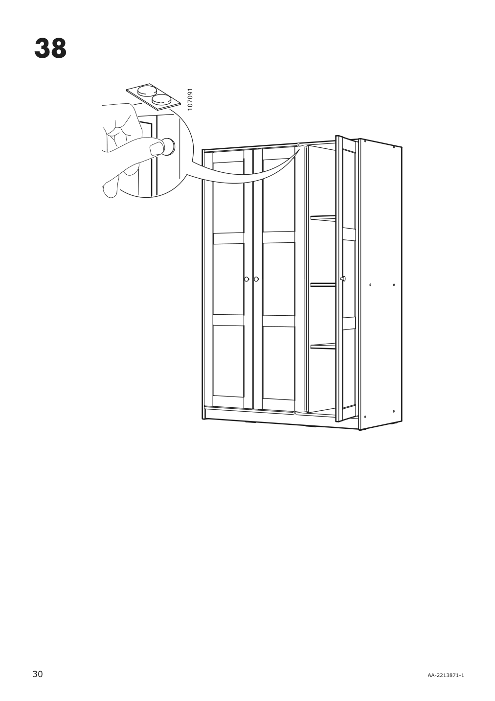 Assembly instructions for IKEA Rakkestad wardrobe with 3 doors black brown | Page 30 - IKEA RAKKESTAD wardrobe with 3 doors 704.537.62