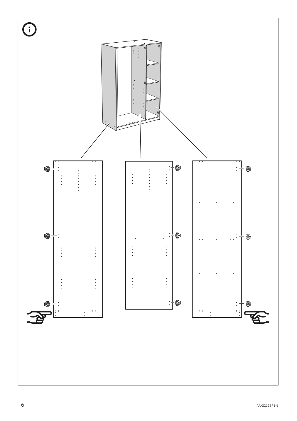 Assembly instructions for IKEA Rakkestad wardrobe with 3 doors black brown | Page 6 - IKEA RAKKESTAD wardrobe with 3 doors 704.537.62