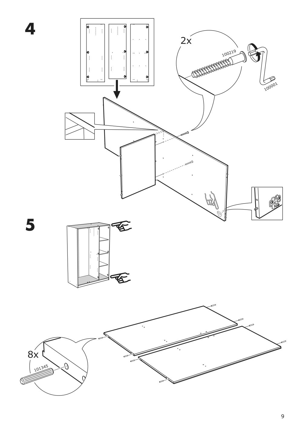 Assembly instructions for IKEA Rakkestad wardrobe with 3 doors black brown | Page 9 - IKEA RAKKESTAD wardrobe with 3 doors 704.537.62