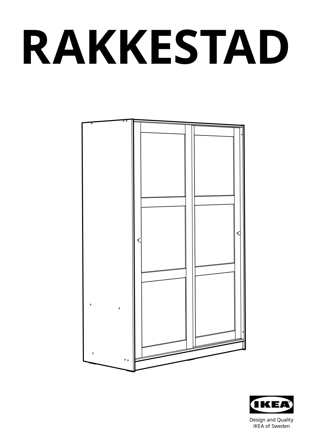 Assembly instructions for IKEA Rakkestad wardrobe with sliding doors black brown | Page 1 - IKEA RAKKESTAD wardrobe with sliding doors 604.537.67