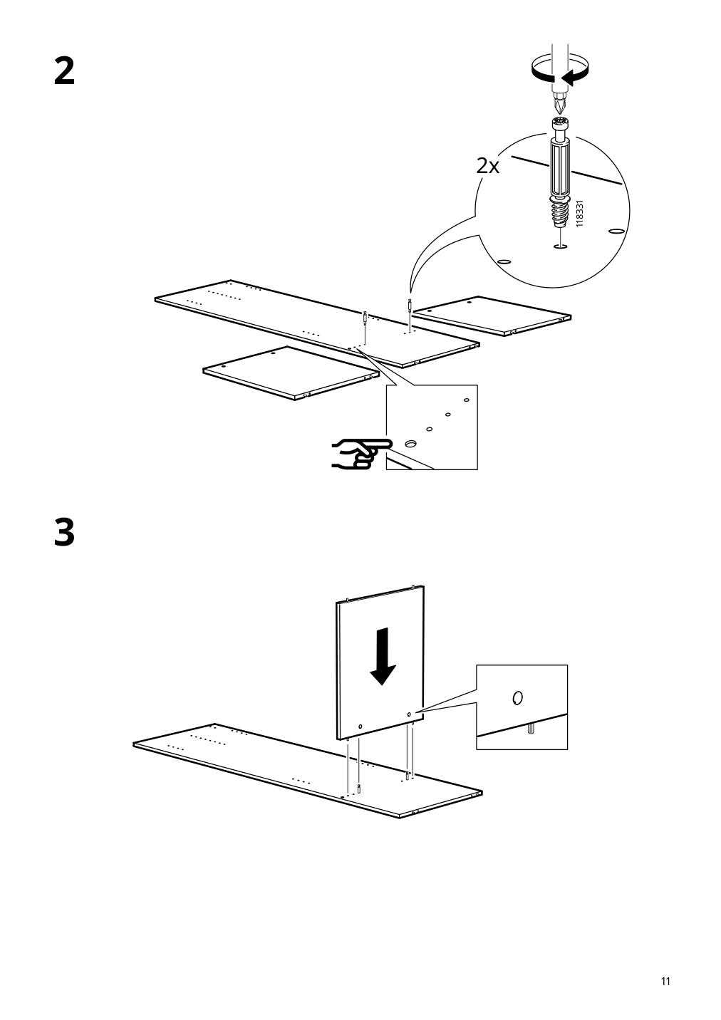 Assembly instructions for IKEA Rakkestad wardrobe with sliding doors black brown | Page 11 - IKEA RAKKESTAD wardrobe with sliding doors 604.537.67