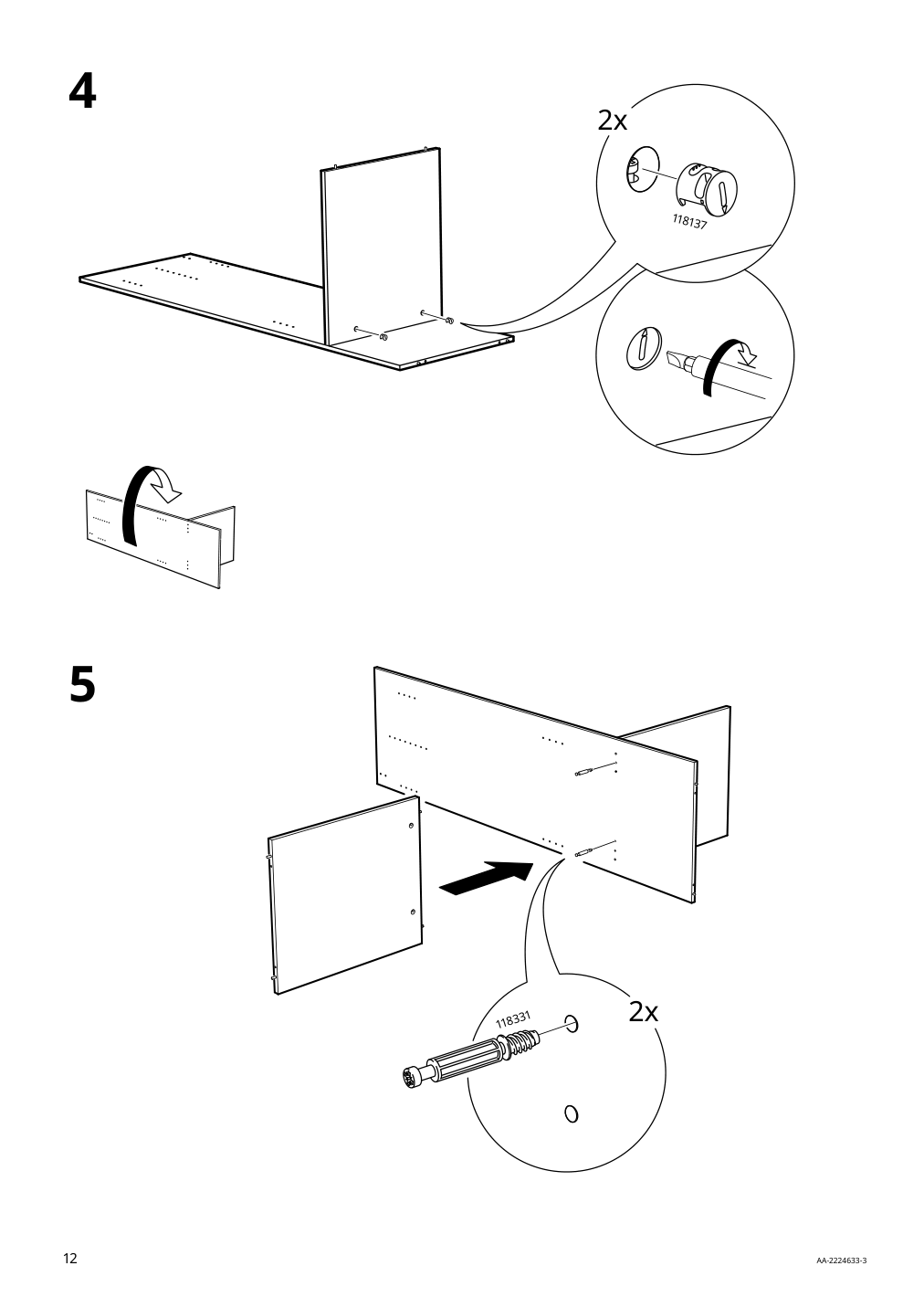 Assembly instructions for IKEA Rakkestad wardrobe with sliding doors black brown | Page 12 - IKEA RAKKESTAD wardrobe with sliding doors 604.537.67