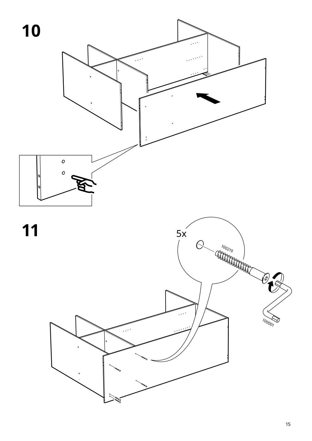 Assembly instructions for IKEA Rakkestad wardrobe with sliding doors black brown | Page 15 - IKEA RAKKESTAD wardrobe with sliding doors 604.537.67