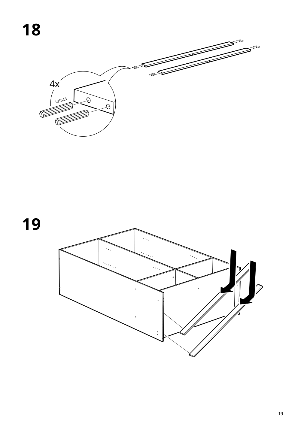 Assembly instructions for IKEA Rakkestad wardrobe with sliding doors black brown | Page 19 - IKEA RAKKESTAD wardrobe with sliding doors 604.537.67