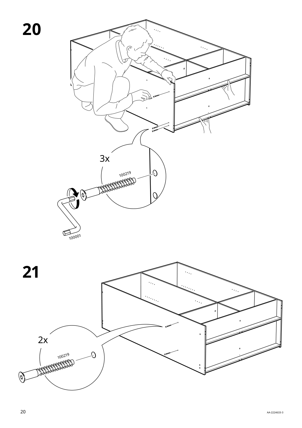 Assembly instructions for IKEA Rakkestad wardrobe with sliding doors black brown | Page 20 - IKEA RAKKESTAD wardrobe with sliding doors 604.537.67