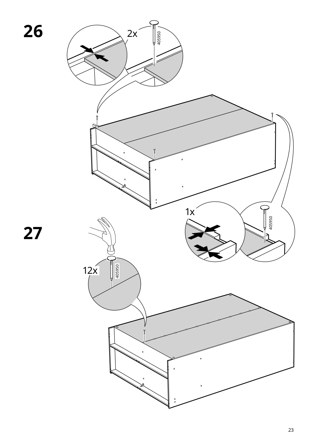 Assembly instructions for IKEA Rakkestad wardrobe with sliding doors black brown | Page 23 - IKEA RAKKESTAD wardrobe with sliding doors 604.537.67