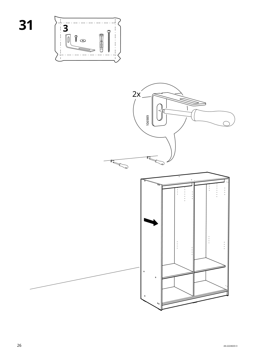 Assembly instructions for IKEA Rakkestad wardrobe with sliding doors black brown | Page 26 - IKEA RAKKESTAD wardrobe with sliding doors 604.537.67