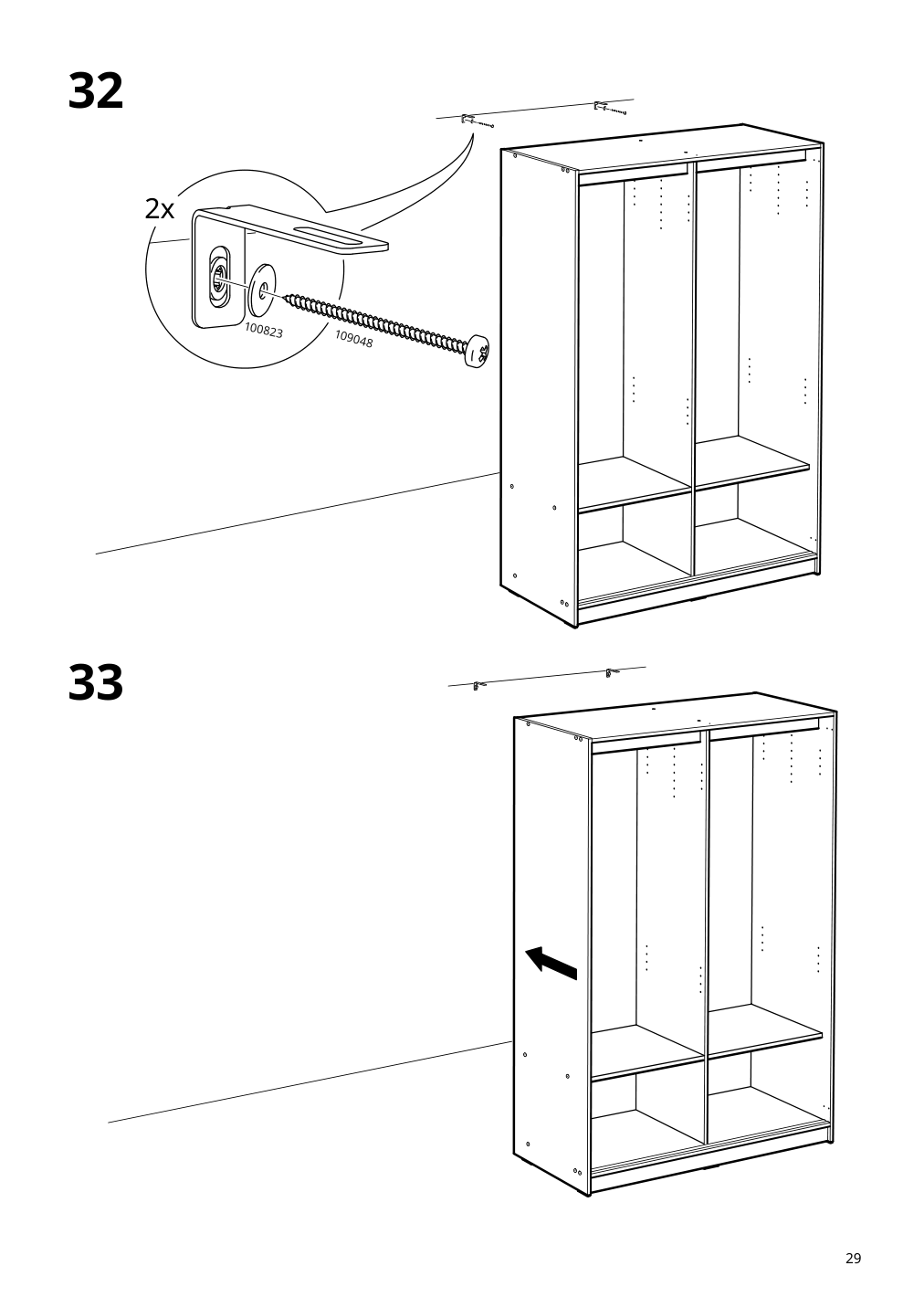 Assembly instructions for IKEA Rakkestad wardrobe with sliding doors black brown | Page 29 - IKEA RAKKESTAD wardrobe with sliding doors 604.537.67