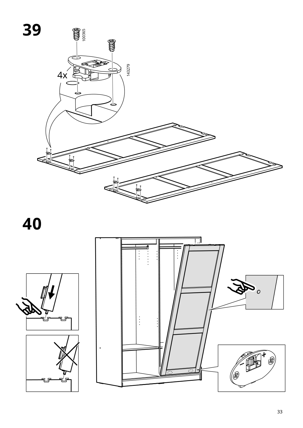 Assembly instructions for IKEA Rakkestad wardrobe with sliding doors black brown | Page 33 - IKEA RAKKESTAD wardrobe with sliding doors 604.537.67