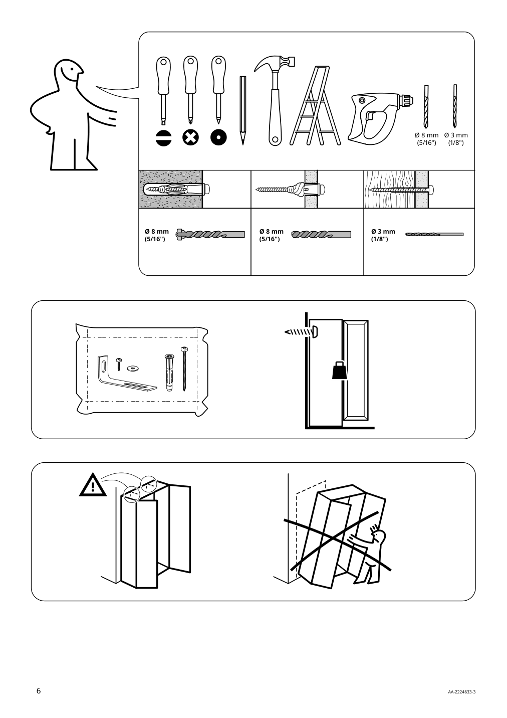 Assembly instructions for IKEA Rakkestad wardrobe with sliding doors black brown | Page 6 - IKEA RAKKESTAD wardrobe with sliding doors 604.537.67