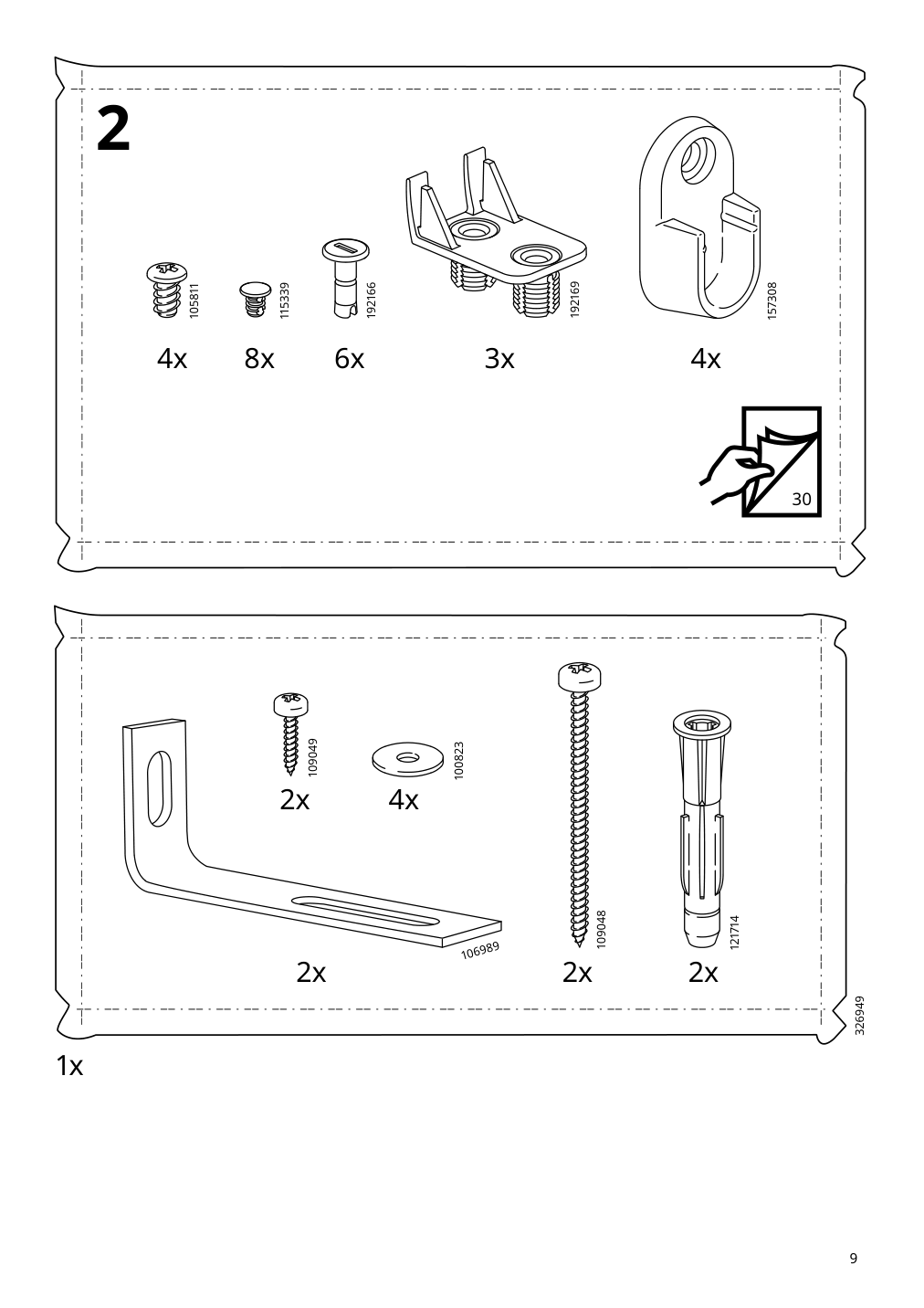 Assembly instructions for IKEA Rakkestad wardrobe with sliding doors black brown | Page 9 - IKEA RAKKESTAD wardrobe with sliding doors 604.537.67