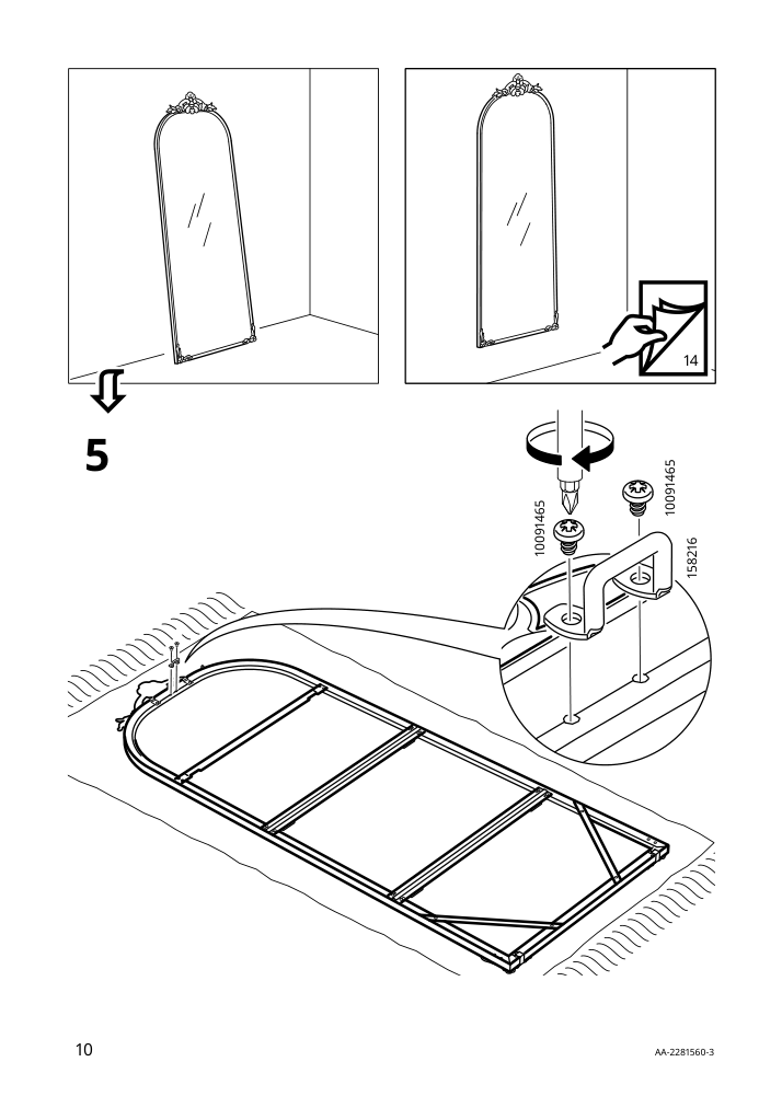 Assembly instructions for IKEA Ramebo mirror gold | Page 10 - IKEA RÅMEBO mirror 204.712.64