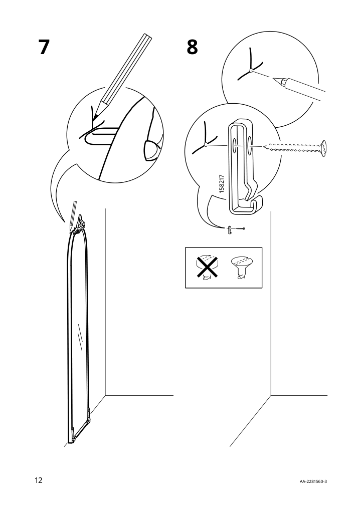 Assembly instructions for IKEA Ramebo mirror gold | Page 12 - IKEA RÅMEBO mirror 204.712.64