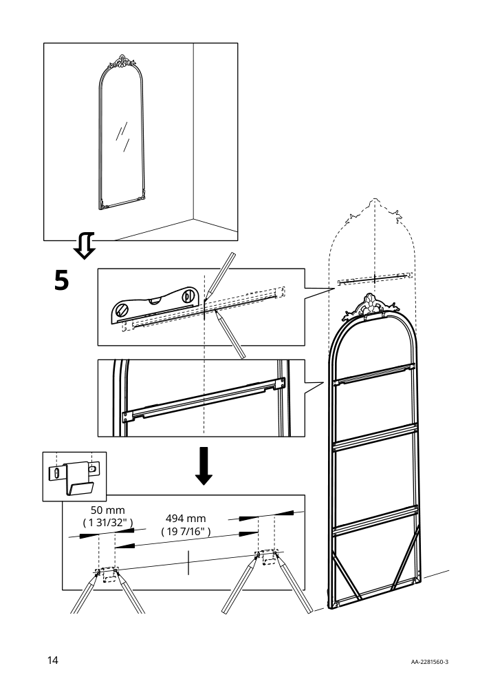 Assembly instructions for IKEA Ramebo mirror gold | Page 14 - IKEA RÅMEBO mirror 204.712.64